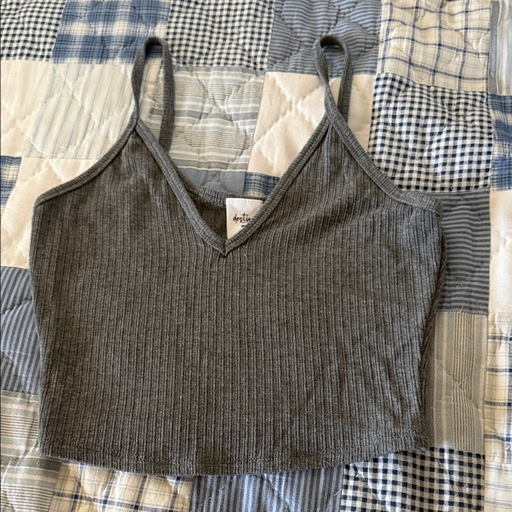 Tilly's Gray Ribbed Camisole
